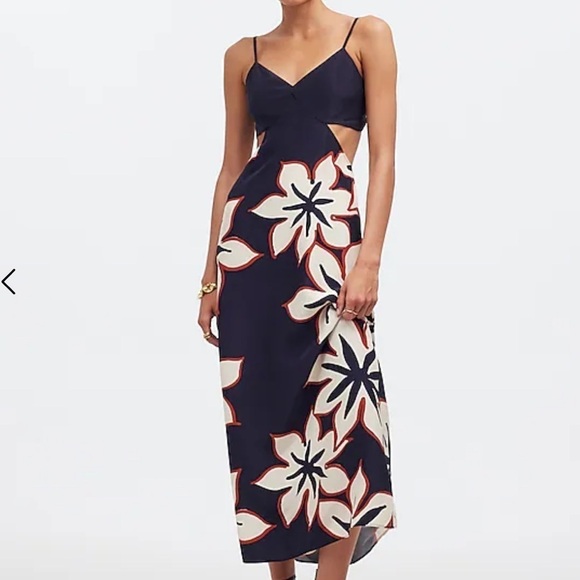 Madewell Open-Back Maxi Dress in Silk Floral - Picture 1 of 5